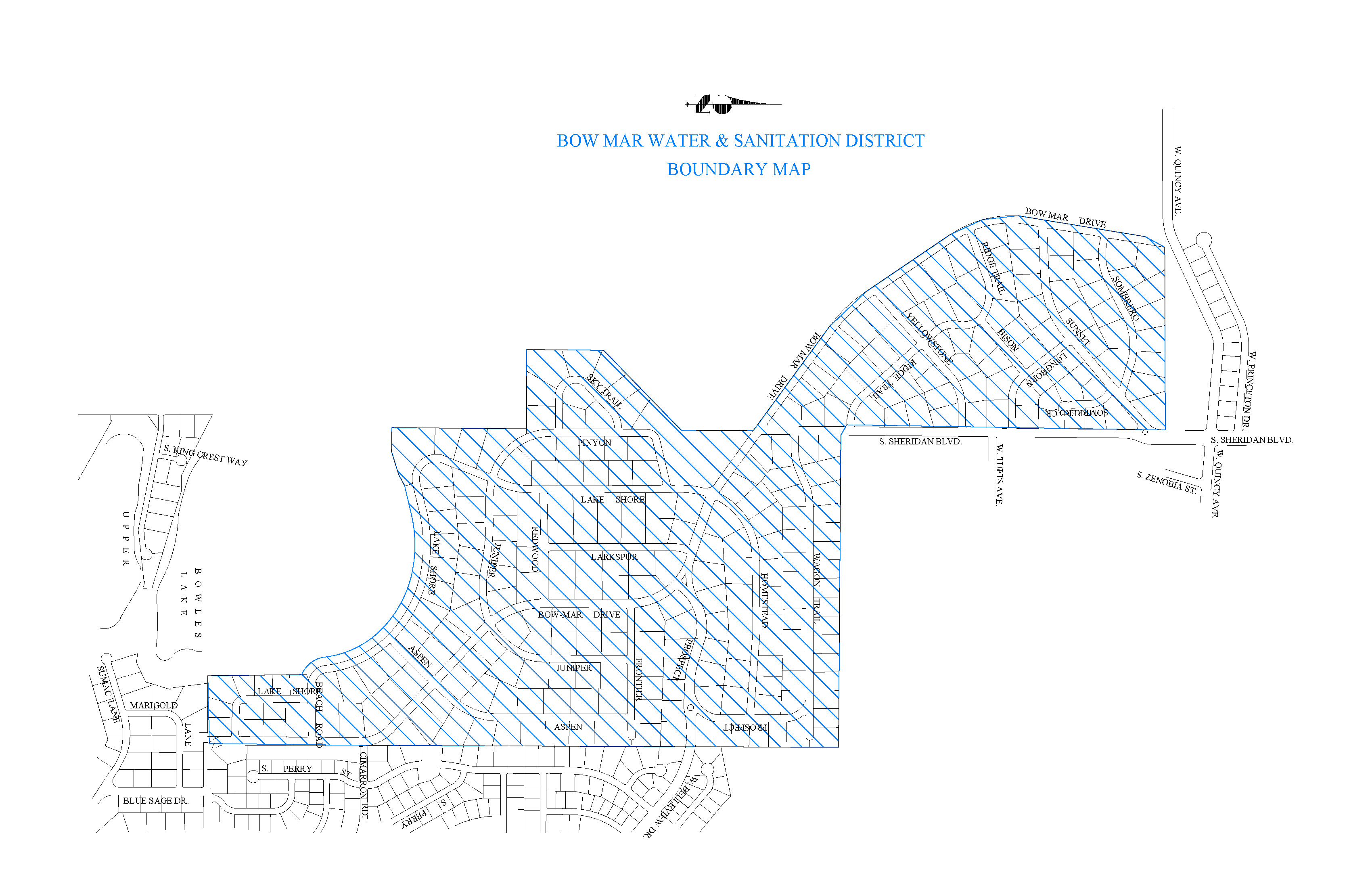 District Boundary Map - includes all of the town of Bow Mar.