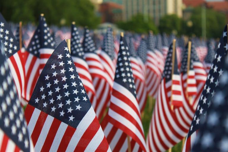 Memorial day flags 